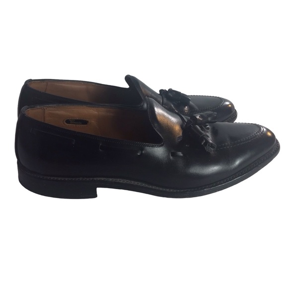 Allen Edmonds 11.5 B Handcrafted Calfskin Leather Grayson Black Tassel Loafers - Picture 6 of 12